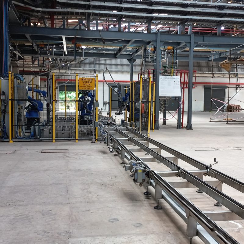 Automatic drum filling plant