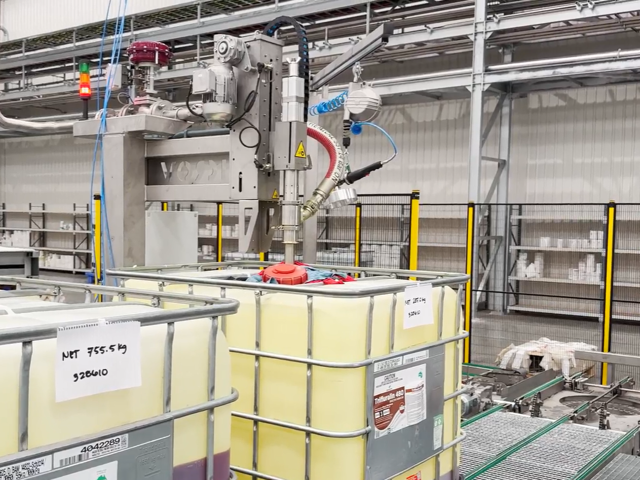 Semi-automatic Filling Machines For Ibc Wrapping Chemicals